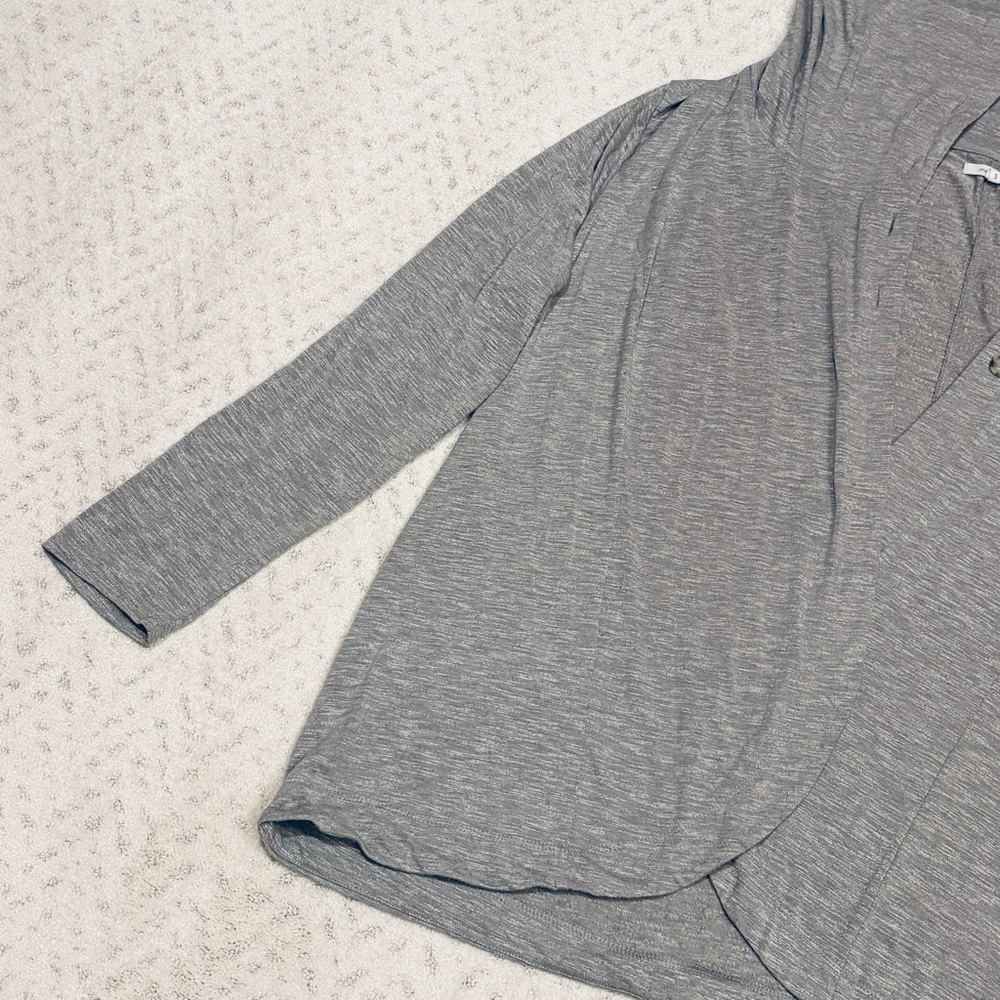 Maurices Lightweight Cardigan Jacket Size 3X Grey Cowl High Neck Office School - Picture 11 of 13